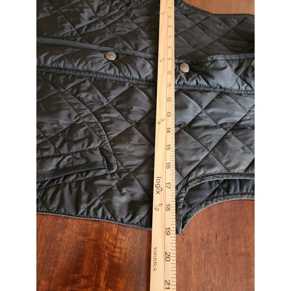 Polo Ralph Lauren Vest Men Small Black Diamond Quilted Mock Neck Full Zip Preppy - Picture 10 of 12